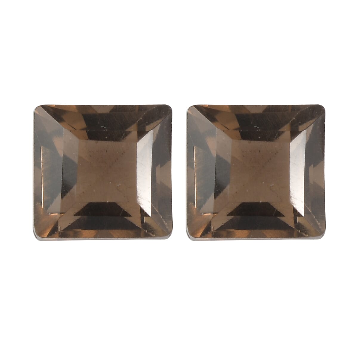 1.80 ctw Square Cut Smoky Quartz Loose Gemstone (Set Of 2) (6 mm)