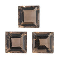 4.15 ctw Square Cut Smoky Quartz Loose Gemstone (Set Of 3) (7 mm) - Sticky add to cart bar