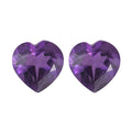 1.35 ctw Heart Cut African Amethyst Loose Gemstone – AAA Grade (Set Of 2) (6 mm) - Sticky add to cart bar