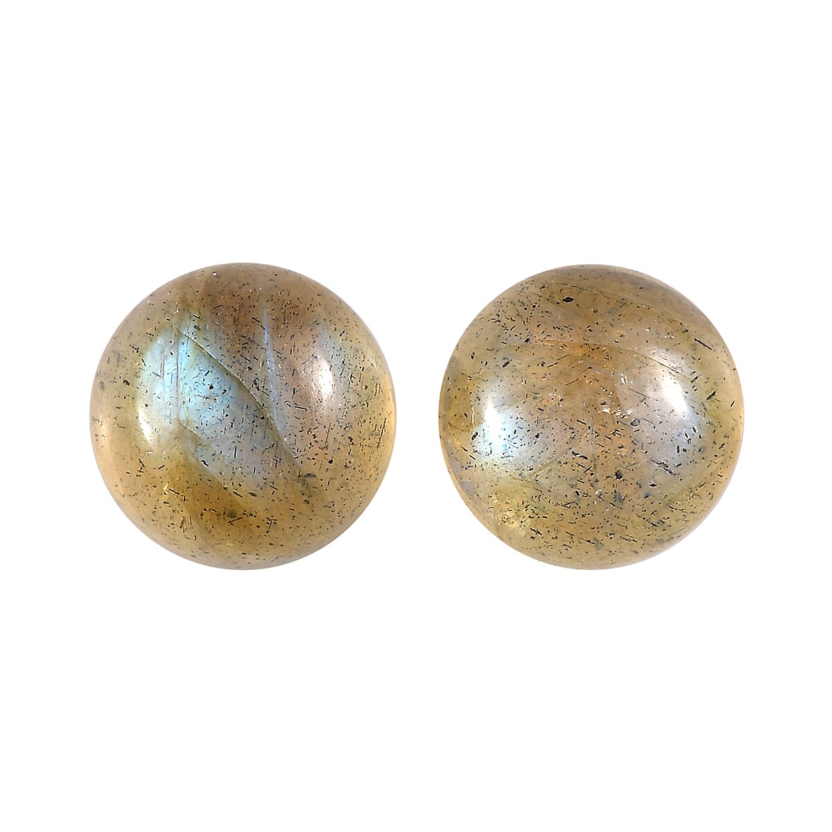 1.84 ctw Round Cut Malagasy Labradorite Loose Gemstone (Set Of 2) (6 mm)