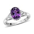 D'Joy African Amethyst, White Zircon Ring in Platinum Over Sterling Silver (Size 10) 1.75 ctw - Sticky add to cart bar