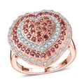 D'Joy Premium Padparadscha Sapphire, Moissanite Ring in 18K Vermeil RG Over Sterling Silver (Size 10.0) 1.50 ctw - Sticky add to cart bar