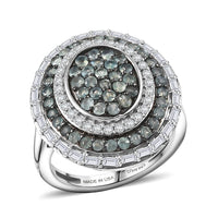 D'Joy Premium Padparadscha Sapphire, Moissanite Ring in 18K Vermeil RG Over Sterling Silver (Size 10.0) 1.50 ctw