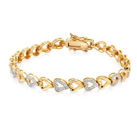 White Diamond Bracelet in 14K YG OVer and Sterling Silver (7.25 In)