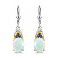 D'Joy Premium Ethiopian Welo Opal, Tsavorite Garnet Earrings in 18K Vermeil YG and Rhodium Over Sterling Silver 3.30 ctw - Sticky add to cart bar