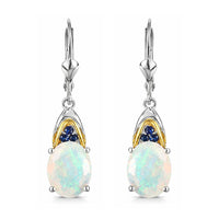 D'Joy Premium Ethiopian Welo Opal, Tsavorite Garnet Earrings in 18K Vermeil YG and Rhodium Over Sterling Silver 3.30 ctw
