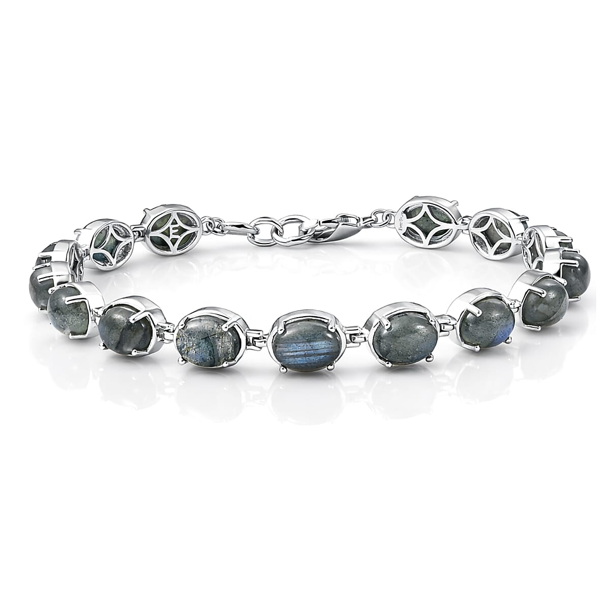 EverTrue Malagasy Labradorite Fancy Bracelet in Platinum Bond (8.00 In) 20.50 ctw