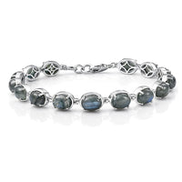 EverTrue Malagasy Labradorite Fancy Bracelet in Platinum Bond (8.00 In) 20.50 ctw