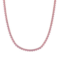 Simulated Pink Diamond Heart Necklace (20.5-22.5 Inches) in Rosetone 50.00 ctw