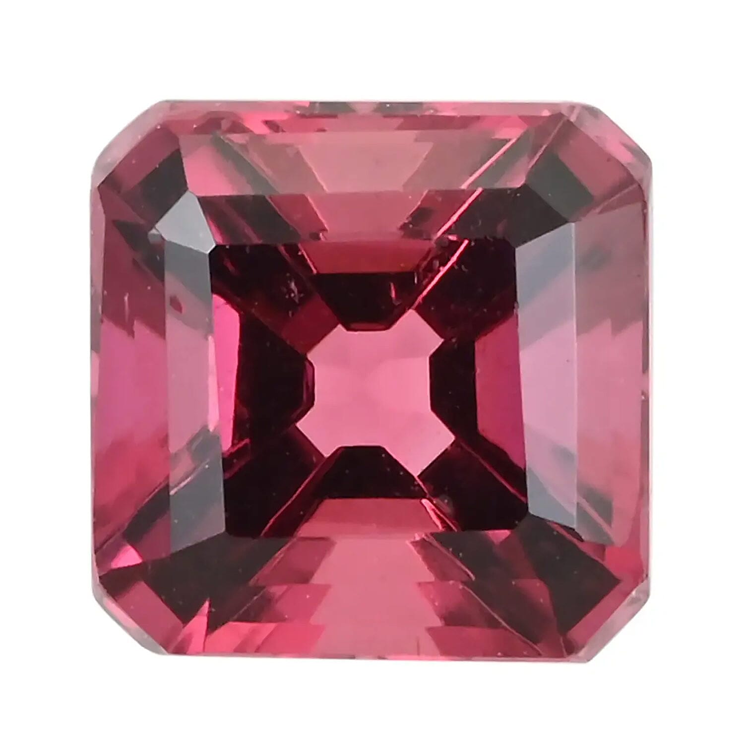 1.20 ctw Asscher Cut Square Golconda Rubellite-AAAA Grade, 6x6mm