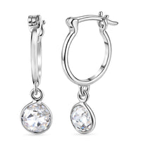 D'Joy Moissanite 1.60 ctw Hoop Earrings in Platinum Over Sterling Silver