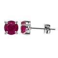 Luxoro 10K White Gold AAA Mozambique Ruby Solitaire Stud Earrings 1.30 ctw - Sticky add to cart bar