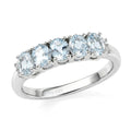 D'Joy Premium Mangoro Aquamarine and White Zircon 0.90 ctw Ring in Rhodium Over Sterling Silver - Sticky add to cart bar