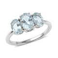 D'Joy Premium Mangoro Aquamarine 1.50 ctw Ring in Rhodium Over Sterling Silver - Sticky add to cart bar