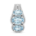D'Joy Premium Mangaro Aquamarine 0.85 ctw Pendant Without Chain in Rhodium Over Sterling Silver - Sticky add to cart bar