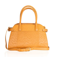 Grand Pelle Beige & Taupe Genuine Ostrich Leather Tote Bag