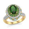 D'Joy Chrome Diopside, Multi Gemstone Ring in 18K Vermeil YG Over Sterling Silver (Size 10.0) 6.00 ctw - Sticky add to cart bar