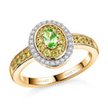 D'Joy Premium Tanzanian Mint Garnet, Multi Gemstone Ring in 18K Vermeil YG Over Sterling Silver (Size 10.0) 0.75 ctw - Sticky add to cart bar
