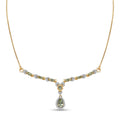 D'Joy Premium Tanzanian Mint Garnet and Moissanite 1.30 ctw Pear Drop Necklace in 18K Vermeil Yellow Gold Over Sterling Silver 18-20 Inches - Sticky add to cart bar