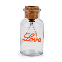 Livmore Love Purple Glass Drift Bottle Rechargeable Decorative Light (2.68"x5.39")