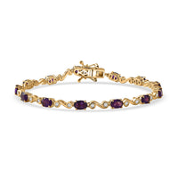 Tuesday Prime Deal EverTrue African Amethyst, White Zircon Bracelet in 18K YG Plated (6.50 In) 4.70 ctw