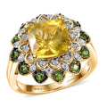 D'Joy Premium Golden Apatite, Multi Gemstone Ring in 18K Vermeil YG Over Sterling Silver (Size 10.0) 3.85 ctw - Sticky add to cart bar