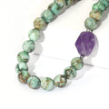EverTrue Green Jasper and African Amethyst 310.00 ctw Beaded Necklace (18 Inches) in Platinum Bond - Sticky add to cart bar
