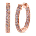 D'Joy Natural Pink Diamond I3 1.00 ctw Forever Blush Hoop Earrings in 18K Vermeil Rose Gold Over Sterling Silver - Sticky add to cart bar