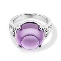 EverTrue Simulated Amethyst Color Diamond Ring in Stainless Steel (Size 7.0) 25.25 ctw