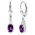 D'Joy Premium Lusaka Amethyst and Moissanite 1.65 ctw Heart Accent Earrings in Rhodium Over Sterling Silver - Sticky add to cart bar