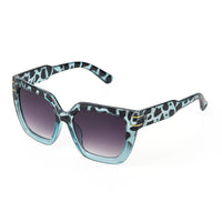 Blue Leopard UV400 Sunglasses with Case