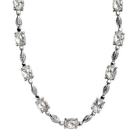 EverTrue Simulated Diamond Dewdrop Leaf Necklace in Stainless Steel 20 Inches