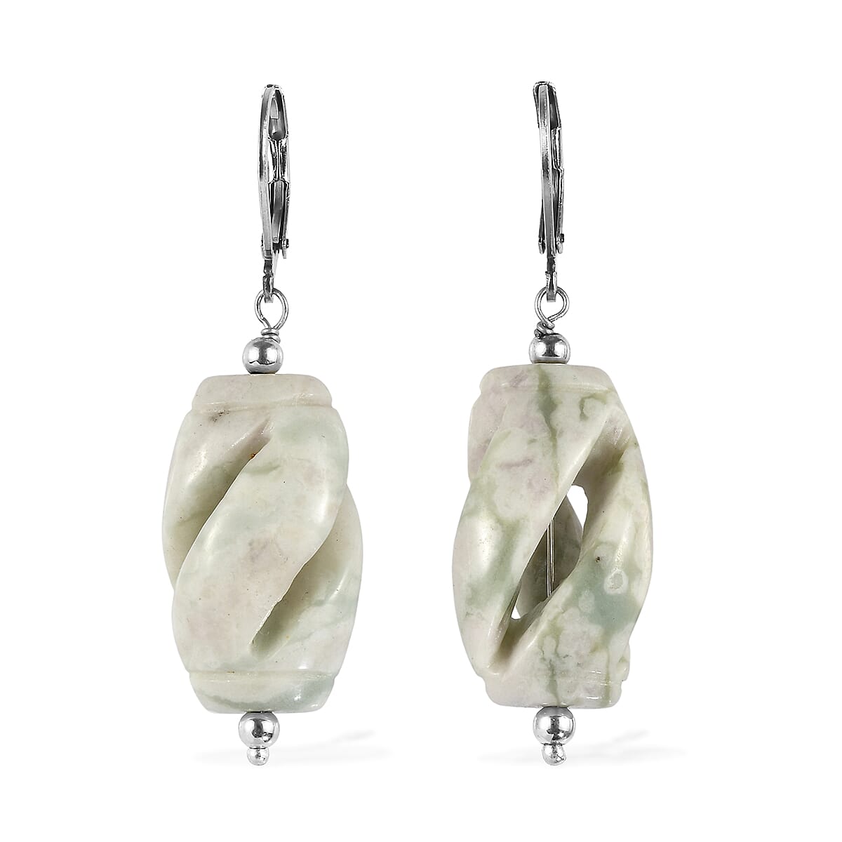 EverTrue Sesame Jasper Earrings in Stainless Steel 40.00 ctw
