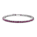 D'Joy Royal Ruby Bangle Bracelet in Rhodium Over Sterling Silver (7.25 In) 13.15 ctw - Sticky add to cart bar