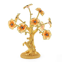 Gold & Orange Evil Eye Floral Tree Horse Resin Decorative Figurine (7.87")