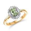 Luxoro 10K Yellow Gold Premium Tanzanian Mint Garnet, Diamond (I2) (0.30 cts) Light Burst Ring (Size 6.0) 1.10 ctw - Sticky add to cart bar
