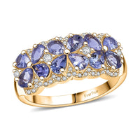 EverTrue Tanzanite and White Zircon 2.15 ctw Ring in 18K YG Plated