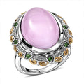 EverTrue Kunzite, Chrome Diopside Ring in 18K YG Plated and Platinum Bond (Size 10.0) 15.35 ctw - Sticky add to cart bar