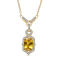D'Joy Premium Golden Apatite and Moissanite 7.60 ctw Sunlit Solar-Ray Necklace in 18K Vermeil Yellow Gold Over Sterling Silver 18-20 Inches - Sticky add to cart bar