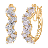 D'Joy Moissanite Hoop Earrings in 18K Vermeil YG Over Sterling Silver 4.70 ctw