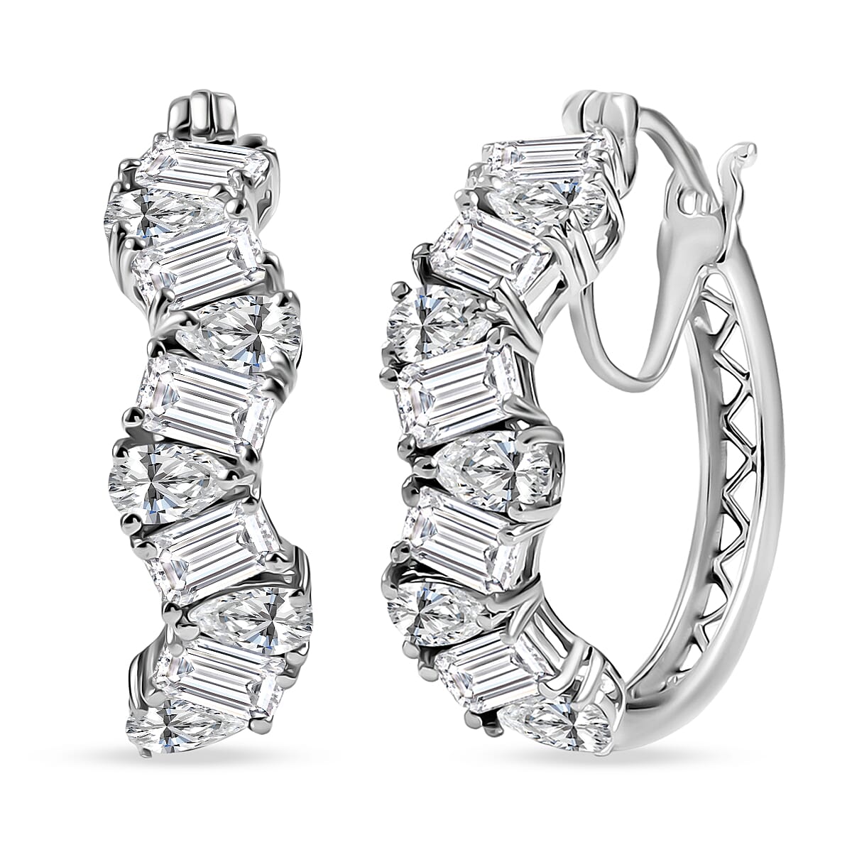 D'Joy Moissanite Hoop Earrings in 18K Vermeil YG Over Sterling Silver