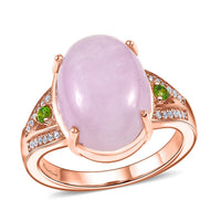 EverTrue Kunzite, Multi Gemstone Ring in 18K YG Plated (Size 10.0) 7.40 ctw