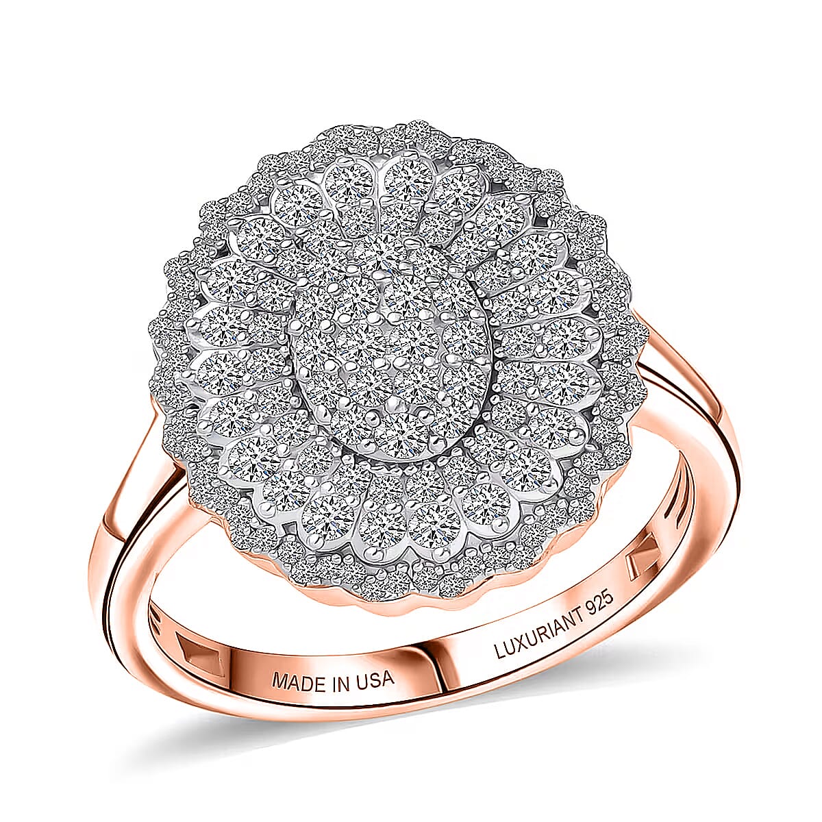 Luxuriant Lab Grown Diamond G-H, SI Ring in Rhodium Over Sterling Silver (Size 10.0) 1.00 ctw