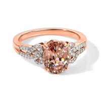 Luxoro 10K Rose Gold AAA Blush Tourmaline, Diamond (I2) Ring (Size 6.0) 2.50 ctw