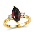 D'Joy Premium Mozambique Garnet, Moissanite Ring in 18K Vermeil YG Over Sterling Silver (Size 6.0) 2.20 ctw - Sticky add to cart bar