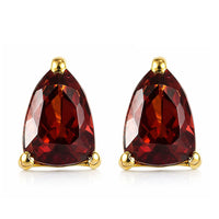 D'Joy Premium Mozambique Garnet 2.15 ctw Eternal Stud Earrings in 18K Vermeil Yellow Gold Over Sterling Silver