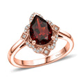 D'Joy Premium Mozambique Garnet, Moissanite Ring in Chocolate Brown E-coat Sterling Silver (Size 10.0) 2.25 ctw - Sticky add to cart bar