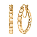 Luxoro Golden Structure Link Hoop Earrings in 10K Yellow Gold 4.05 Grams - Sticky add to cart bar