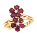 D'Joy AAA African Ruby (FF), White Zircon Ring in 18K YG Plated Sterling Silver (Size 8.5) 2.30 ctw - Sticky add to cart bar