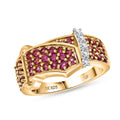 GP Orissa Rhodolite Garnet, Multi Gemstone Ring in 18K Vermeil YG Over Sterling Silver (Size 8.0) 1.40 ctw - Sticky add to cart bar